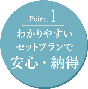 Point.1 追加費用一切なしの安心価格